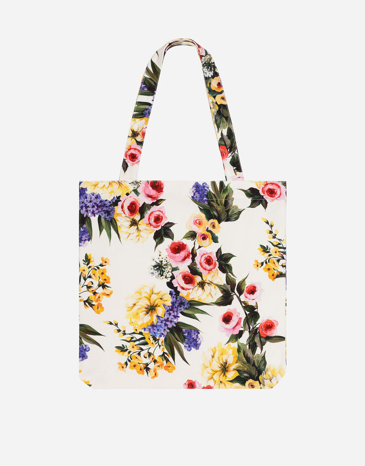 Dolce & Gabbana White canvas shopper with garden print Print GZ031AGI432