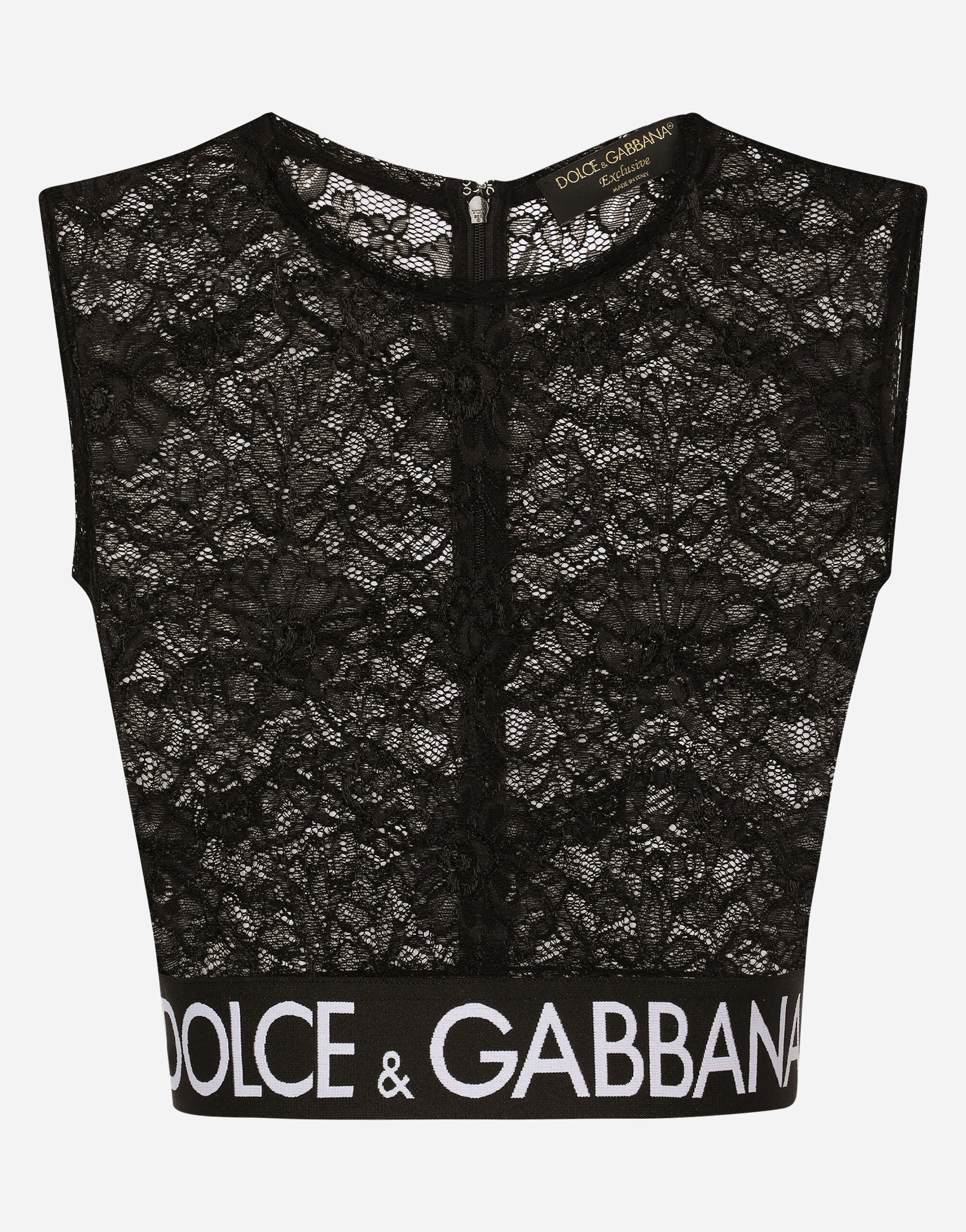 Lace top in Black for Women Dolce Gabbana