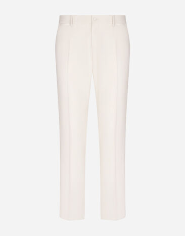 Dolce & Gabbana Pantalón de esmoquin en lana elástica Blanco GWZXMTGF816