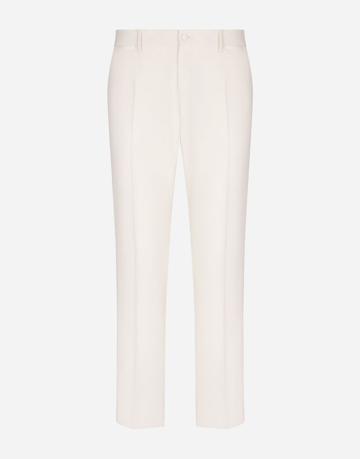 Dolce & Gabbana Pantalón de esmoquin en lana elástica Blanco GWZXMTGF816