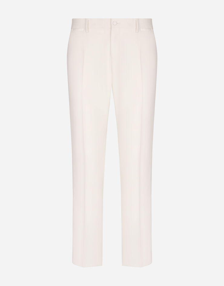 Dolce & Gabbana Pantalone tuxedo lana stretch Bianco GWZXMTGF816