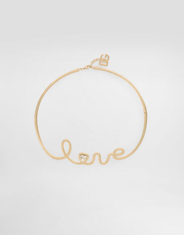 Dolce & Gabbana love 레터링 세미 리지드 네크리스 골드 WNP2L3W1111