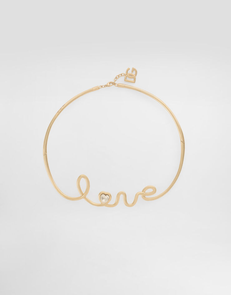 Dolce & Gabbana Collana semirigida con scritta" love" Gold WNP2L3W1111