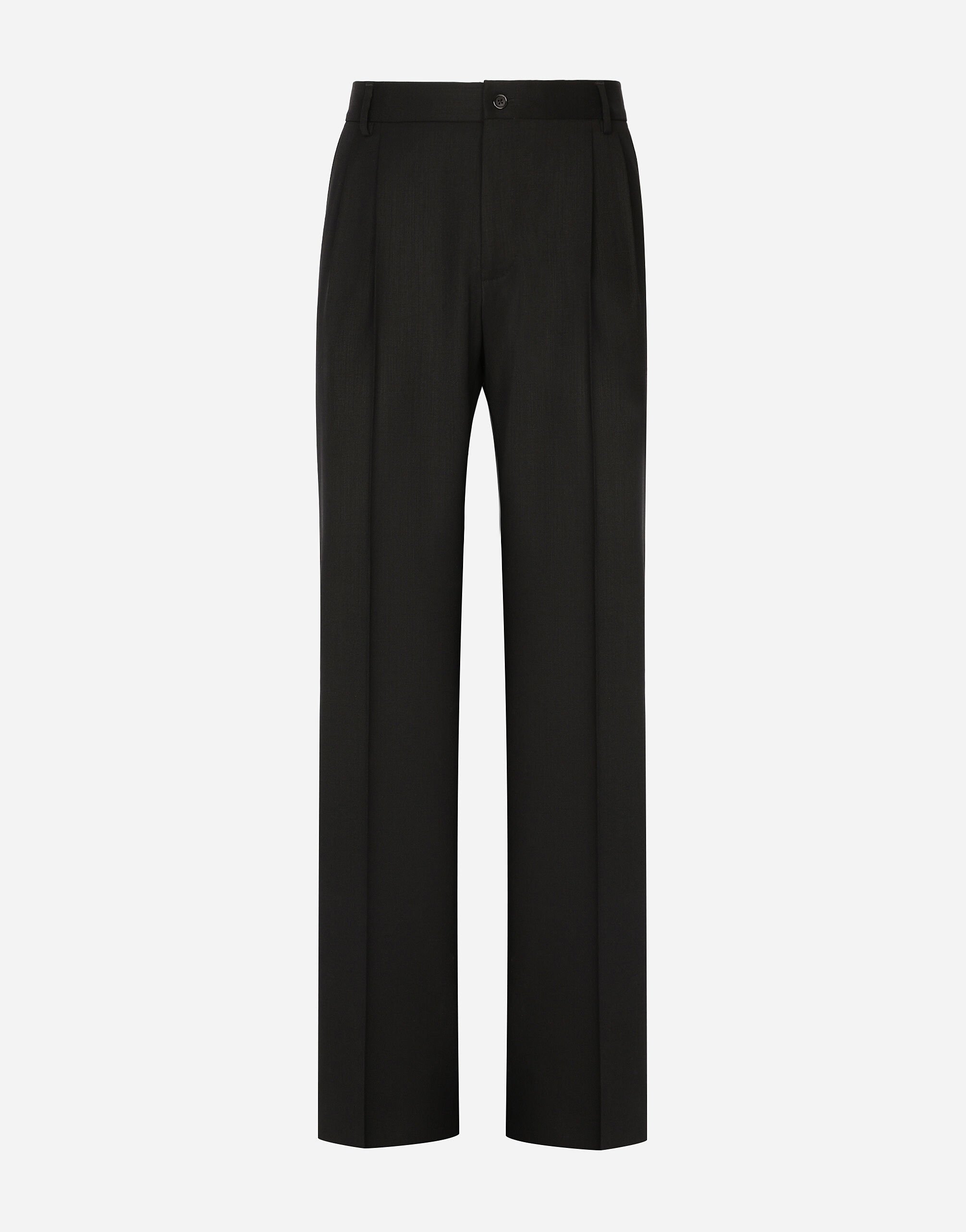 Dolce & Gabbana Stretch virgin wool pants with straight leg Black GXR51TJCVM0