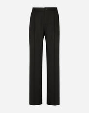 Dolce&Gabbana Stretch virgin wool pants with straight leg Grey GXR79TJCVL9