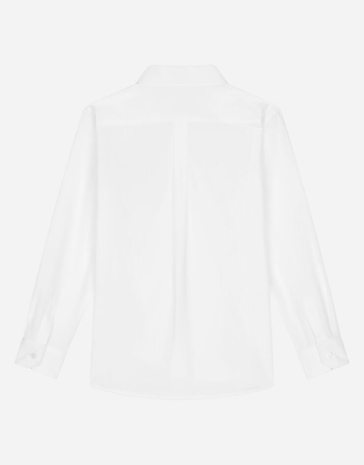 DolceGabbanaSpa Long-sleeved cotton shirt with embroidery White L43S23G7JU7