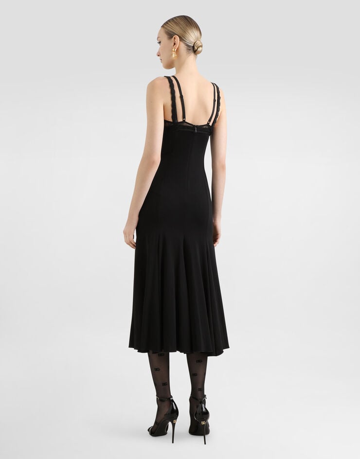 Dolce & Gabbana Godetkleid aus Organsin Schwarz F6DEYTFUIAU