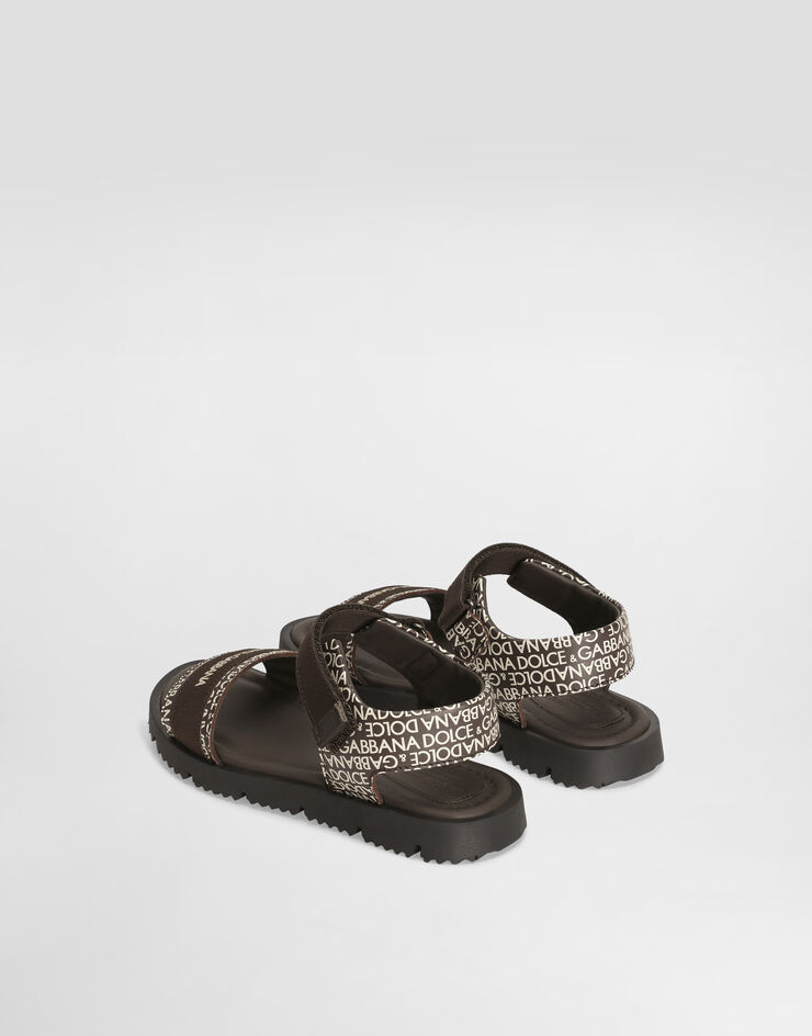 Dolce & Gabbana Sandales en cuir de veau avec logo Dolce&Gabbana imprimé  Brown DA5207AX182