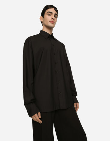 Dolce&Gabbana 标牌真丝与羊毛衬衫 黑 G5LE2TGG917