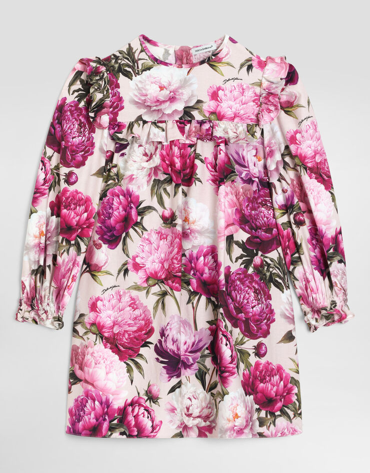 Dolce & Gabbana Peony-print cotton flannel dress Dolce & Gabbana Peony-print cotton flannel dress Multicolor L54DW5G7QZV