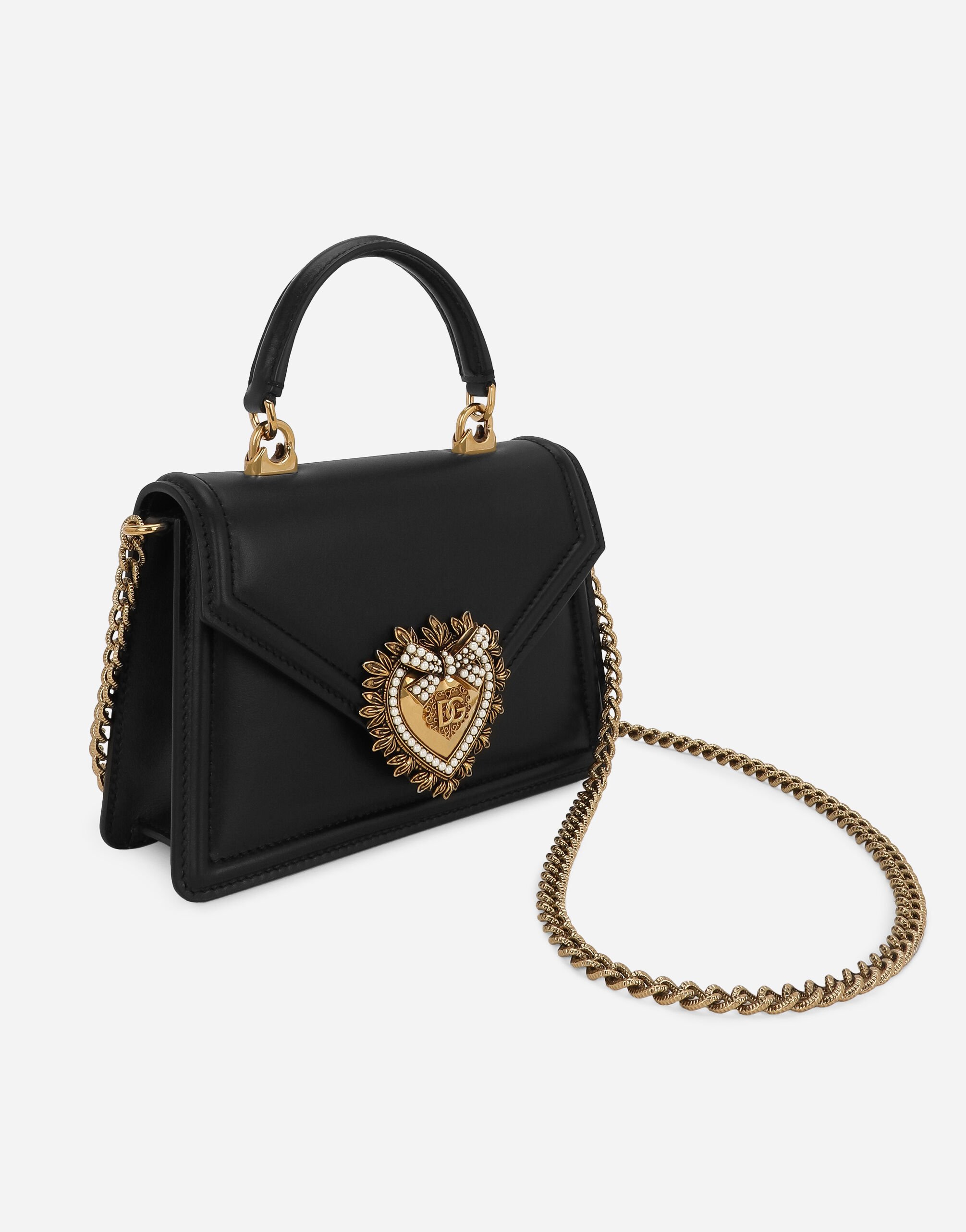 Small smooth calfskin Devotion bag in Black for | Dolce&Gabbana® US