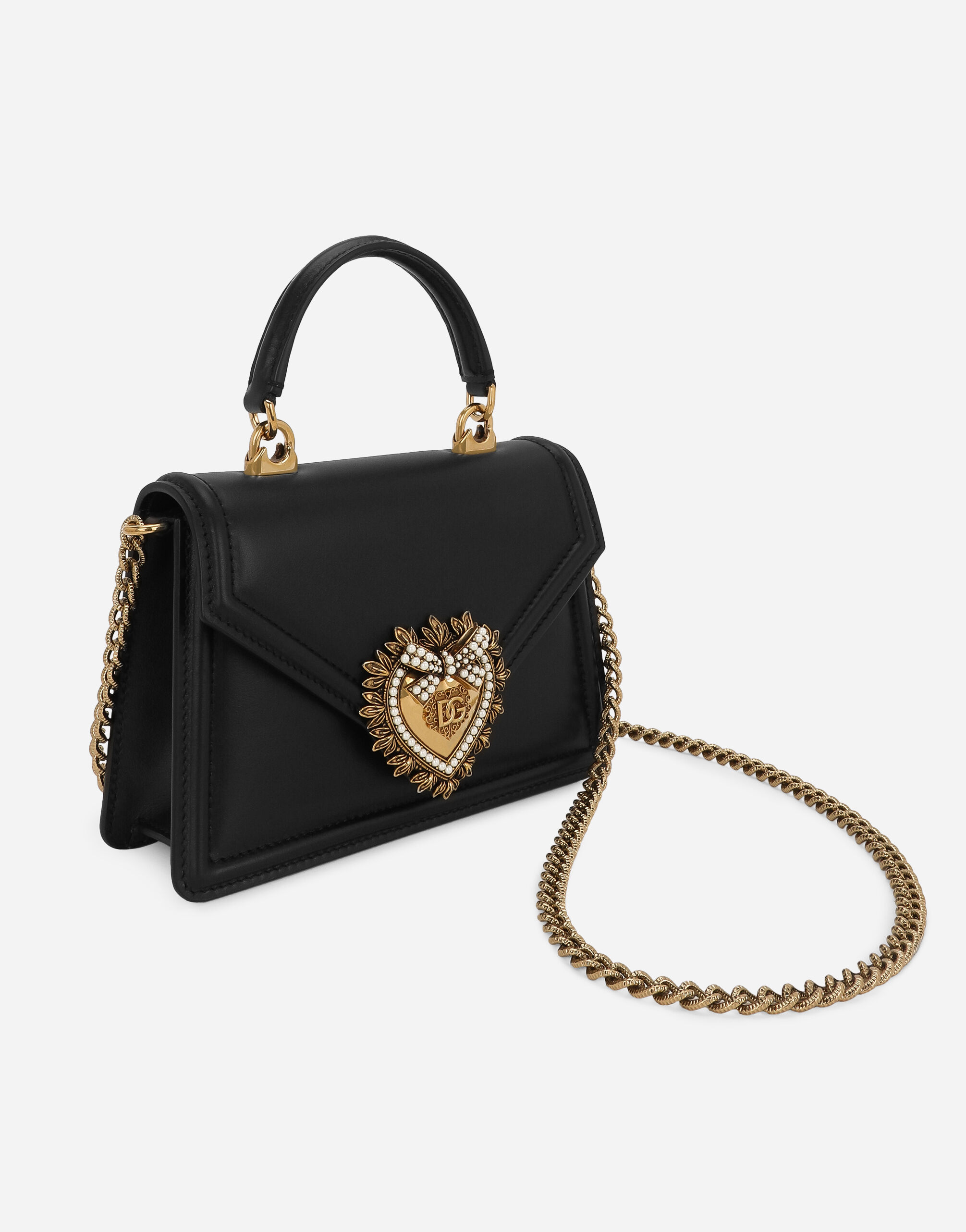 Small smooth calfskin Devotion bag in Black for Women | Dolce&Gabbana® US