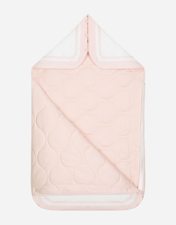 Dolce & Gabbana Jersey sleep sack with DG logo print Rosa LNJAD8G7L5F
