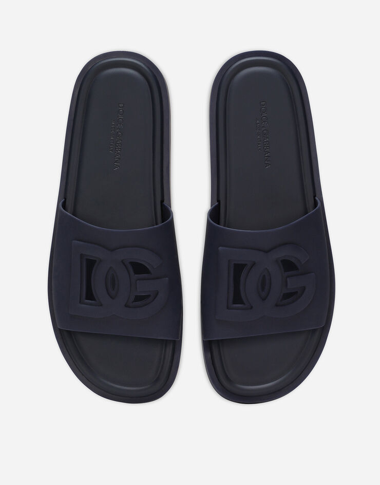 Dolce & Gabbana 고무 비치 슬라이더 샌들 블루 CS2215AN994