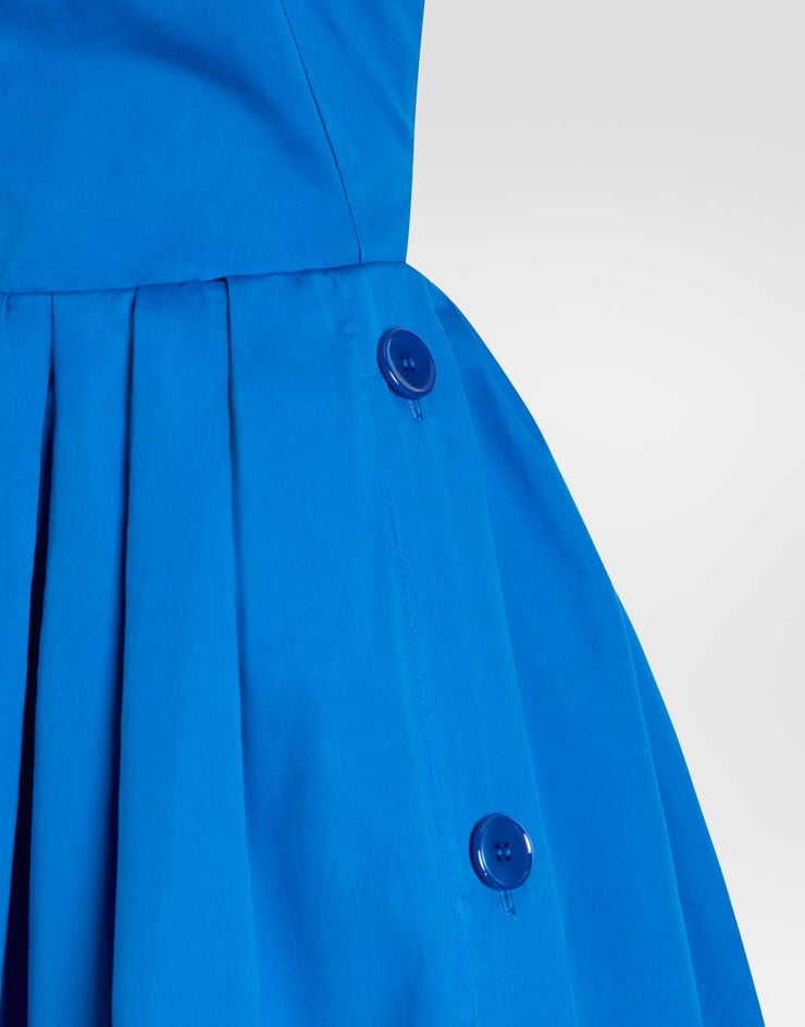 Dolce & Gabbana Kurzes Kleid aus Baumwolle Dolce & Gabbana Kurzes Kleid aus Baumwolle Azurblau F615WTFU62Q
