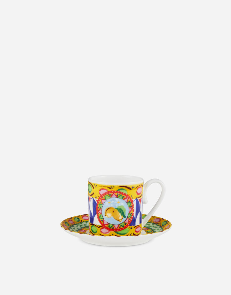 Dolce & Gabbana Tasse à Café avec Soucoupe en Porcelaine Fine Multicolore TC0S01TCA07