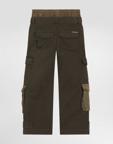 Dolce & Gabbana Gabardine and canvas trousers Multicolor L45P30G7P0M