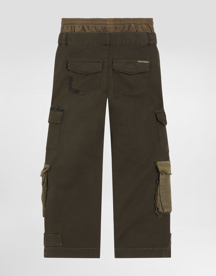 Dolce & Gabbana Gabardine and canvas trousers Multicolor L45P30G7P0M