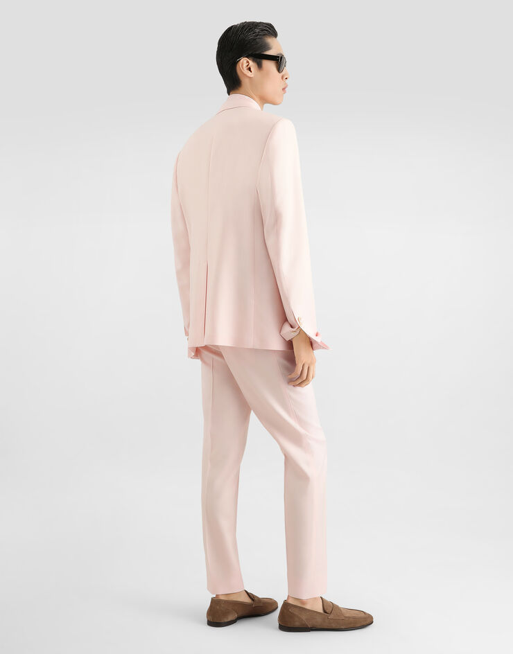 Dolce & Gabbana Veste Sicilia Light en viscose à simple boutonnage Pink G2QS6TFU8CQ