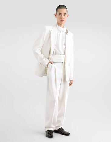Dolce & Gabbana Wool Tuxedo trousers Dolce & Gabbana Wool Tuxedo trousers White GP17FTFU27K