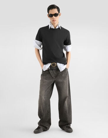 Dolce & Gabbana Футболка из джерси Blue G8TW5TFU7EQ