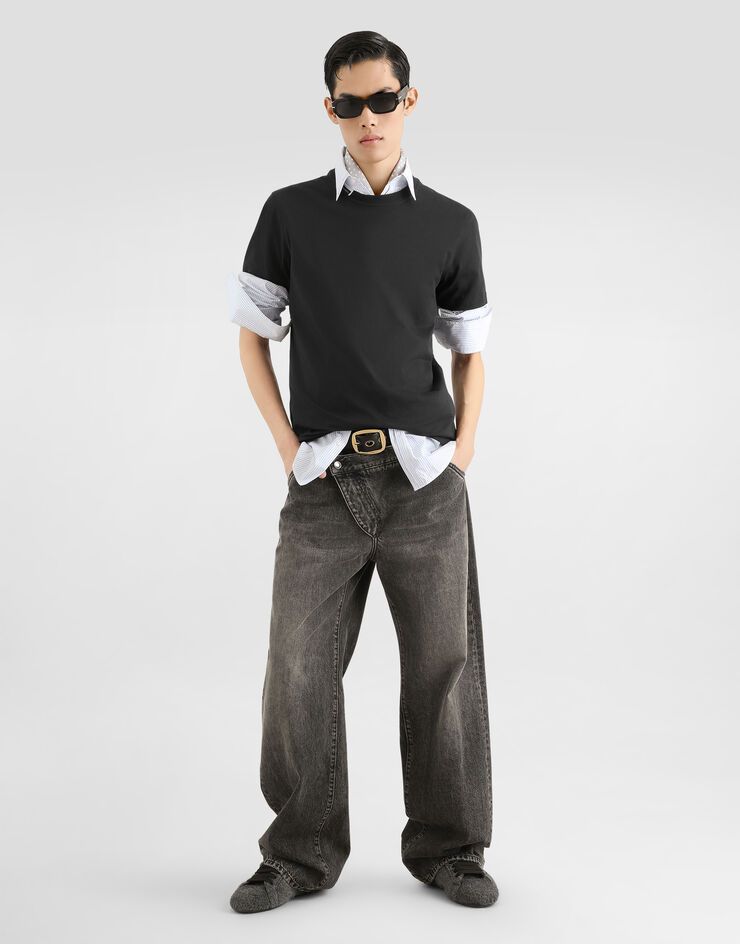 Dolce & Gabbana Футболка из джерси Blue G8TW5TFU7EQ