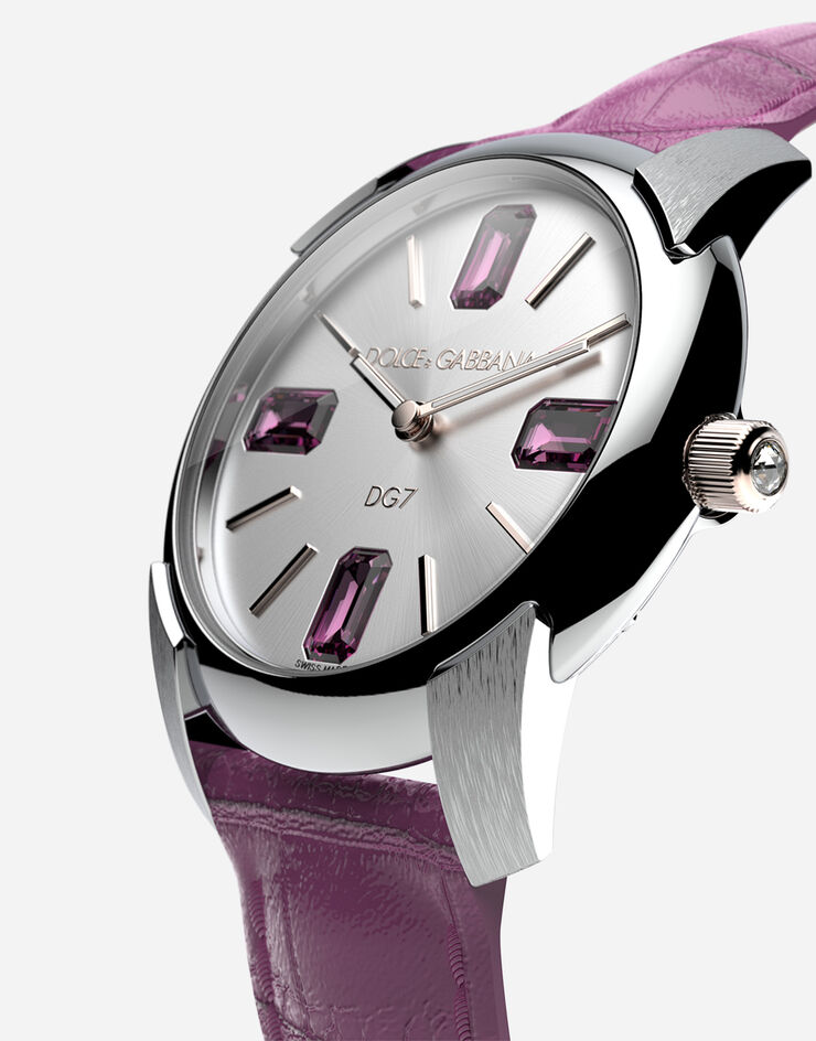 Dolce & Gabbana Uhr mit armband aus alligatorleder ROSA WWRE2SXSD1A