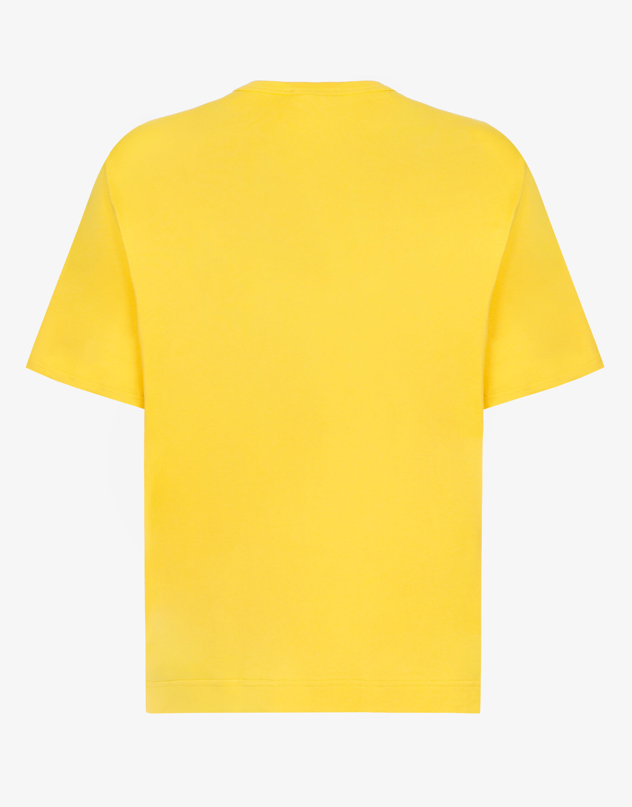 Cotton T shirt with embossed logo in Yellow for for Men