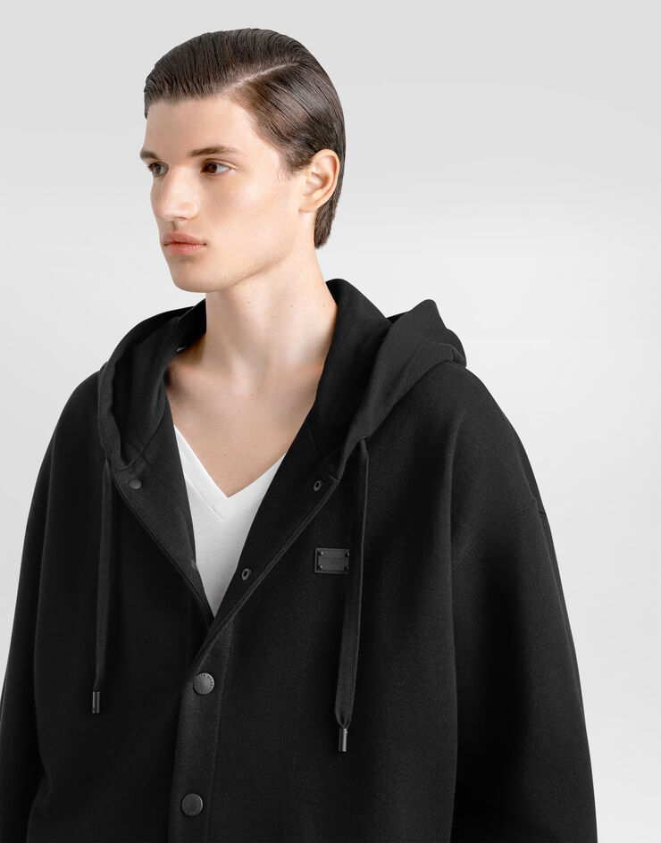 Dolce & Gabbana ロゴプレート コットン フーディ ブラック G9BNKTG7O2K