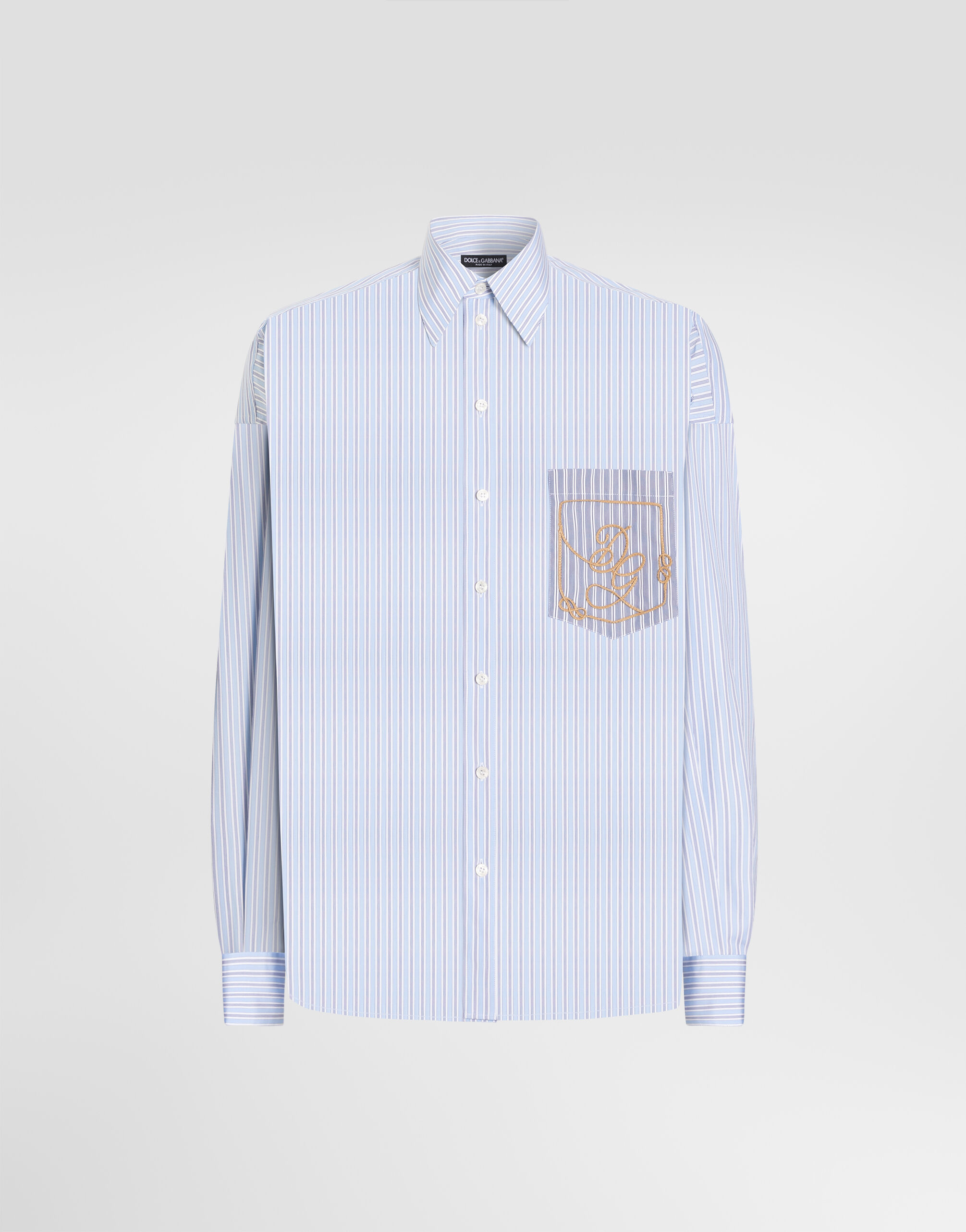 Striped poplin shirt
