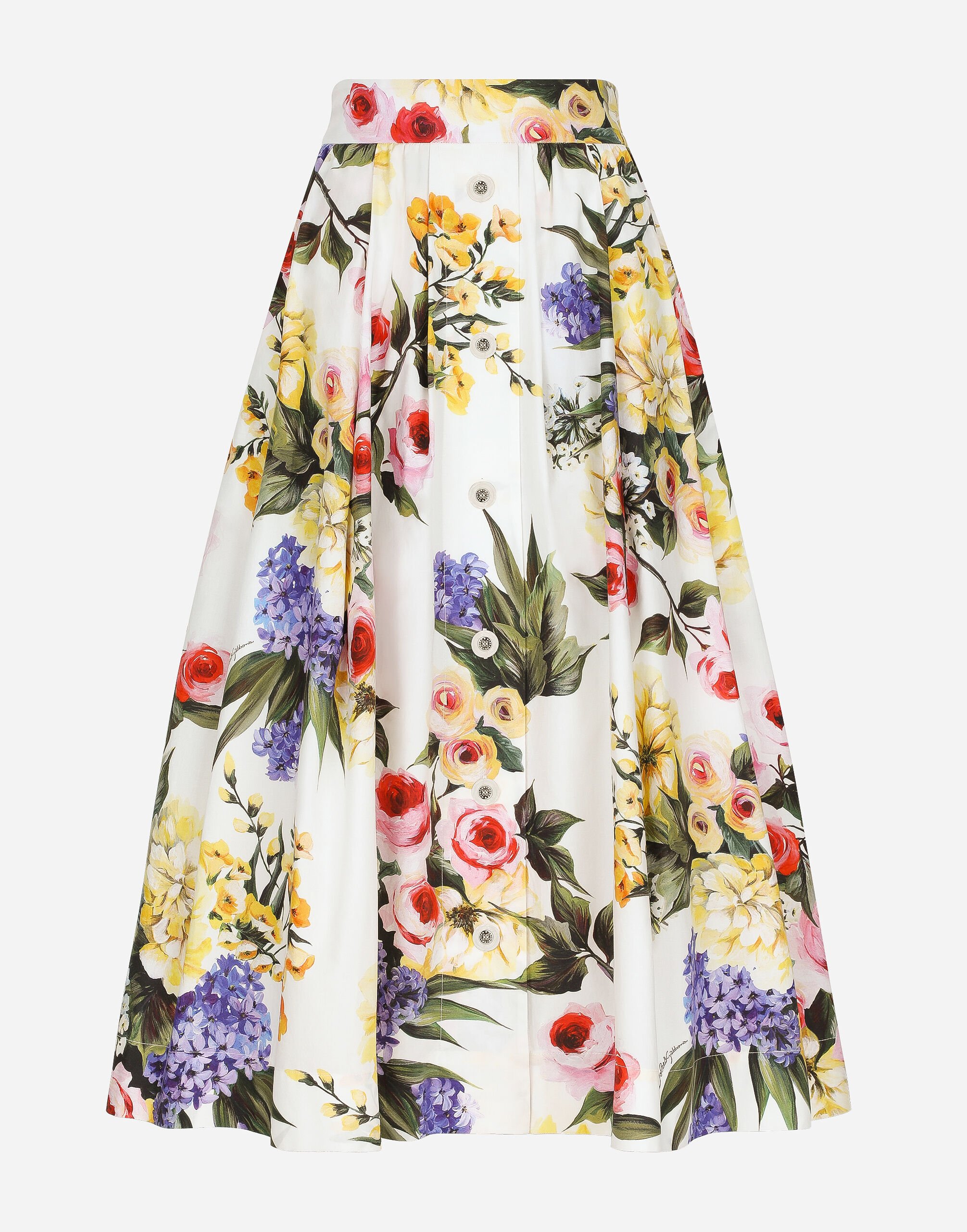 Dolce & Gabbana Garden-printed cotton circle skirt Print F755RTHS5Q0