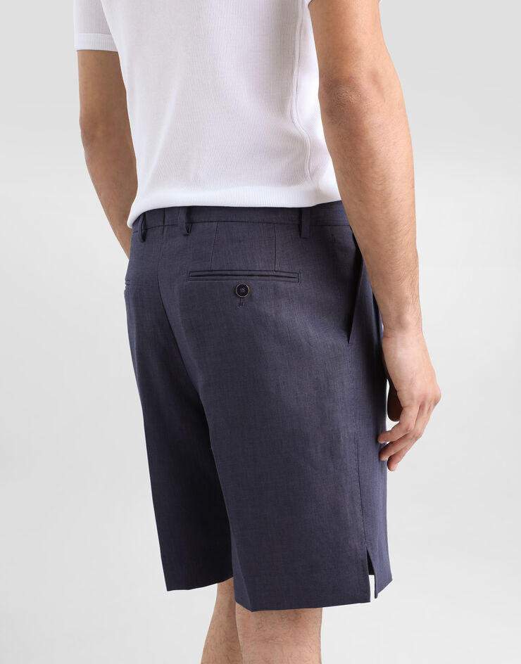 Dolce & Gabbana Linen shorts Blue GW0MATGK320