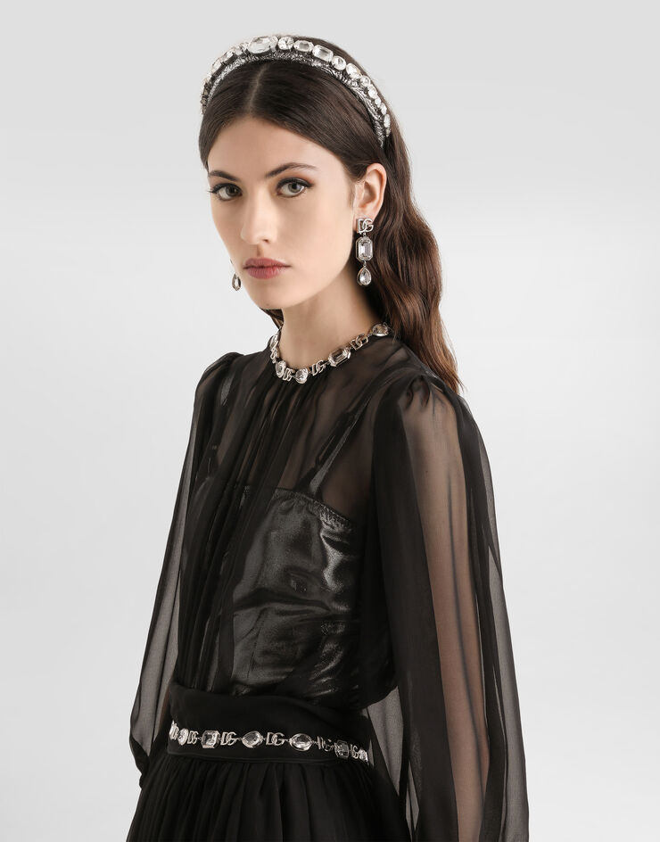 Dolce & Gabbana Vestido de chifón  Black F60H3TFU1AT