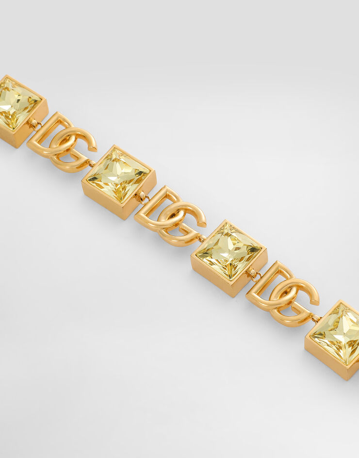 Dolce & Gabbana Bracelet with DG logo and rhinestones Dolce & Gabbana Bracelet with DG logo and rhinestones Gold WBR2H1W1111