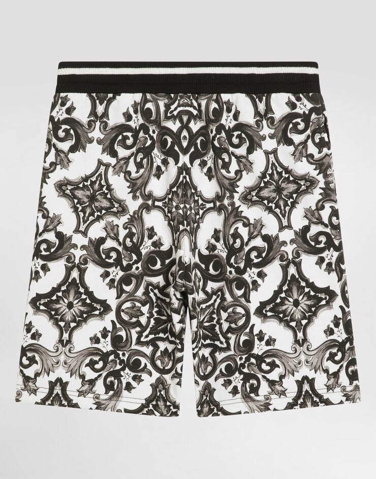 Dolce & Gabbana Majolica-print fleece bermuda shorts Multicolor L4JQP8II7HR