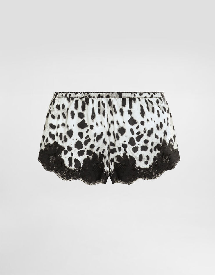 Dolce & Gabbana Leopard-print satin shorts with lace inserts Print O3A02TONO21
