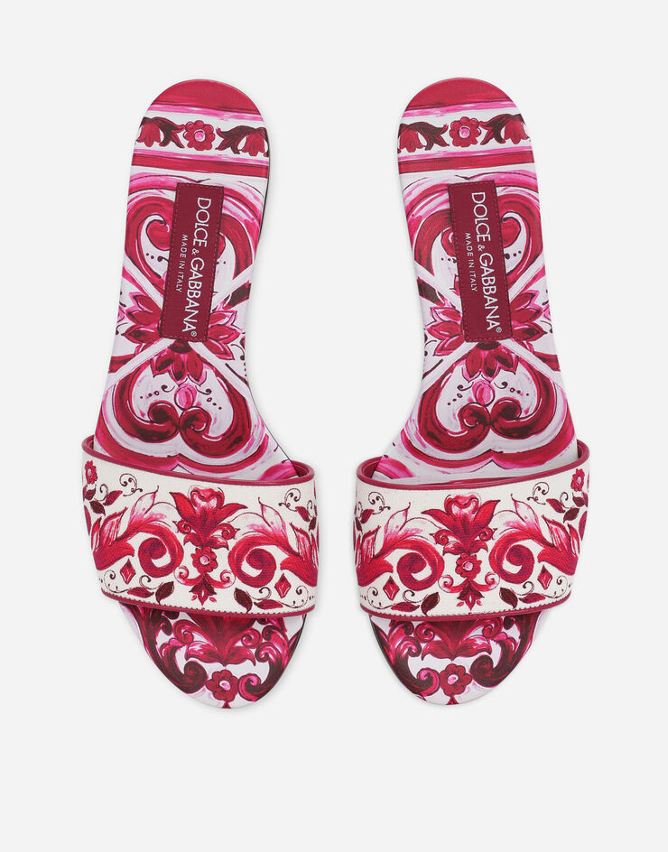 Printed canvas slides in Multicolor for | Dolce&Gabbana® US