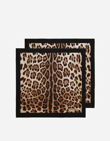 Dolce & Gabbana Set of 2 Linen Napkins Multicolor TCGS06TCAEM