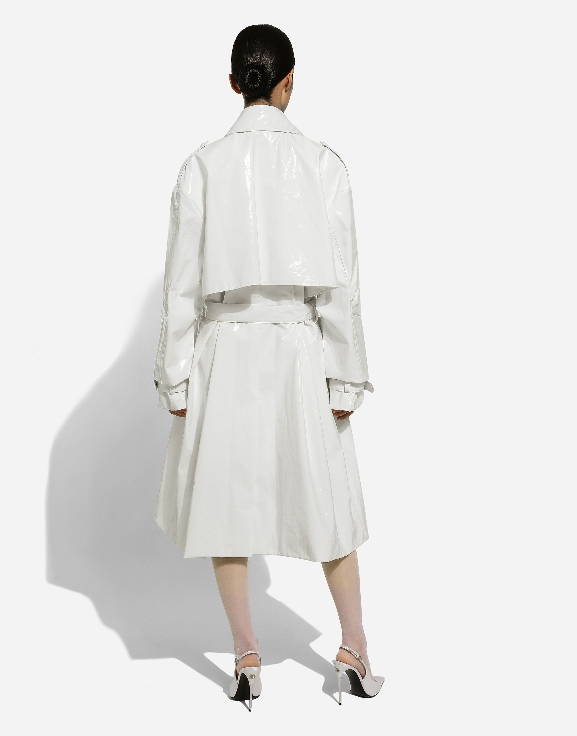 Coated cotton trench coat in White for Women | Dolce&Gabbana® US