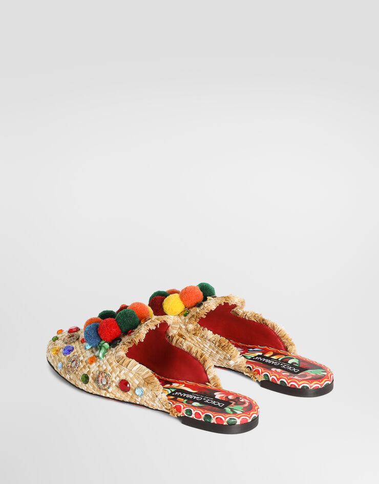 Dolce & Gabbana Mule de rafia con bordados Dolce & Gabbana Mule de rafia con bordados Multicolor CI0229A0465