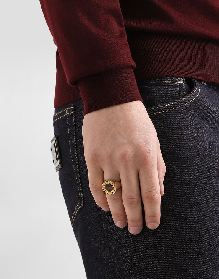 Dolce & Gabbana Logo ring with stone Gold WRR5S1W1111