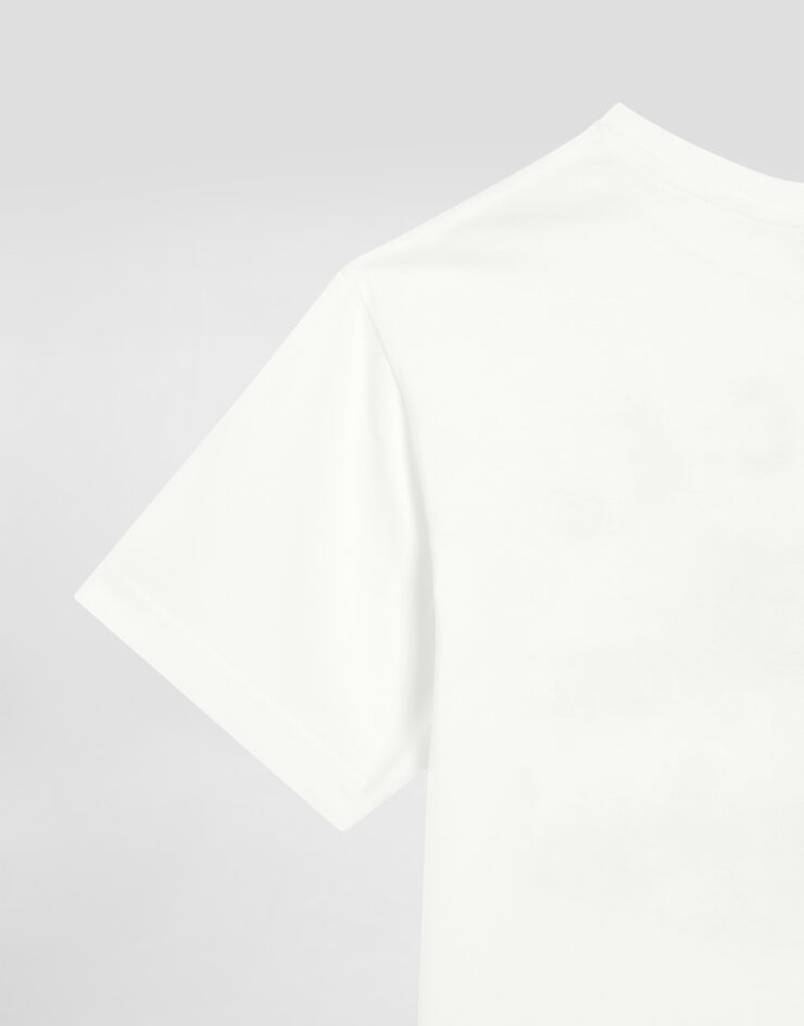 Dolce & Gabbana Jersey T-shirt with Dolce&Gabbana logo White L4JTHVG7OIH