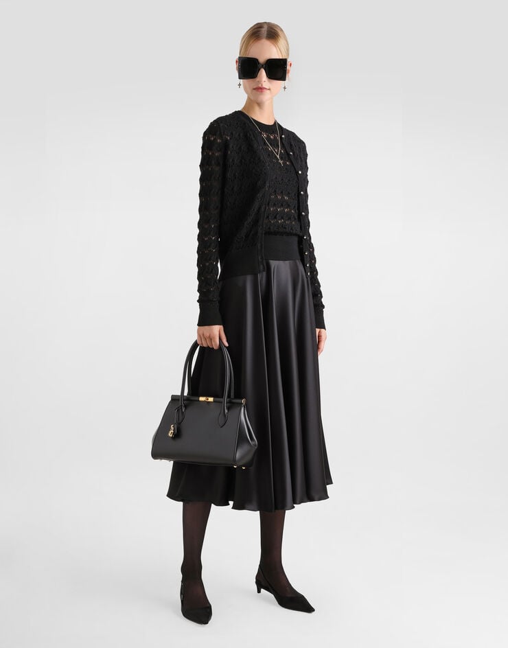 Dolce & Gabbana 真丝缎布中长伞裙 黑 F4CSOTFU1NU