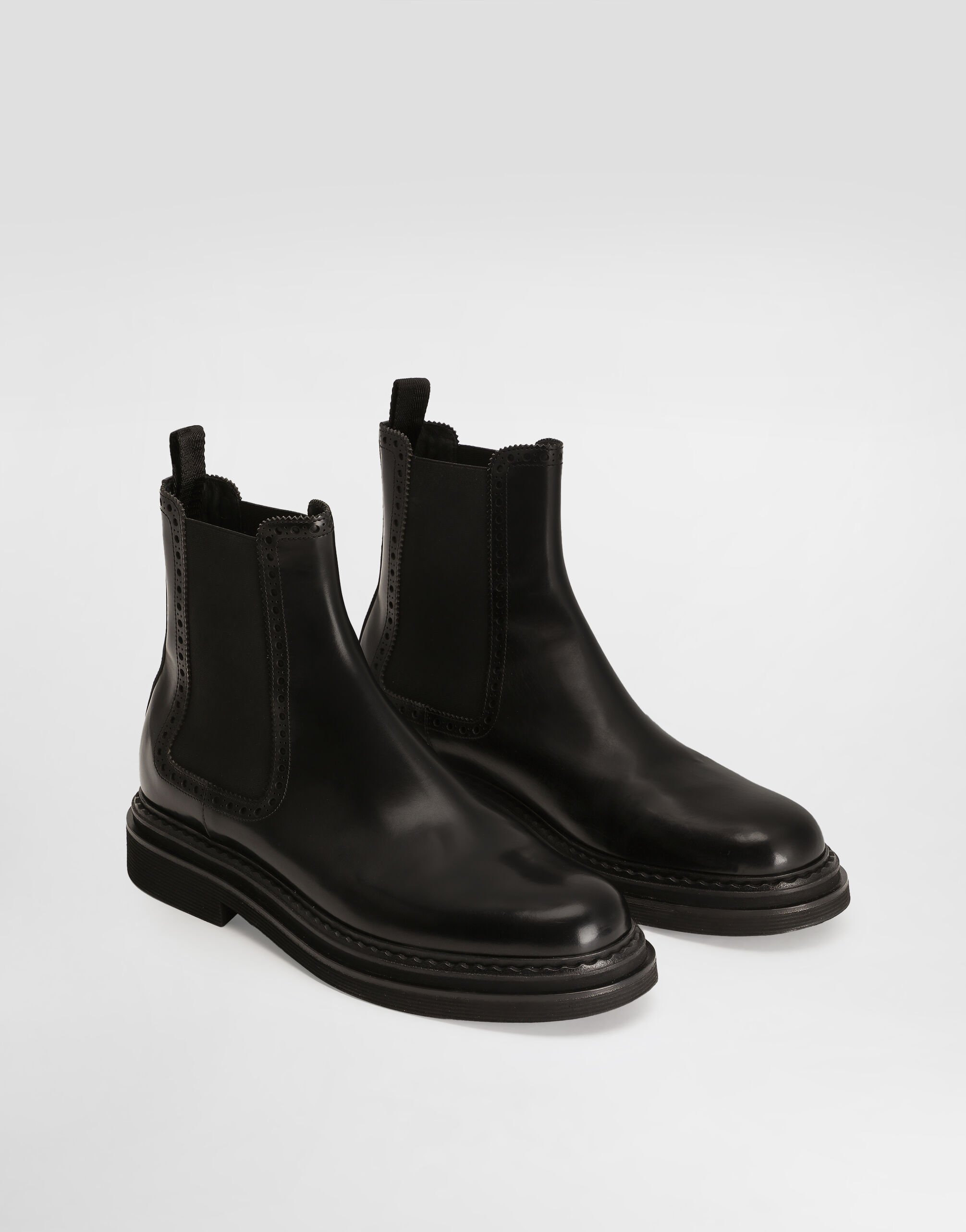 Brushed calfskin ankle boots in Black for Men