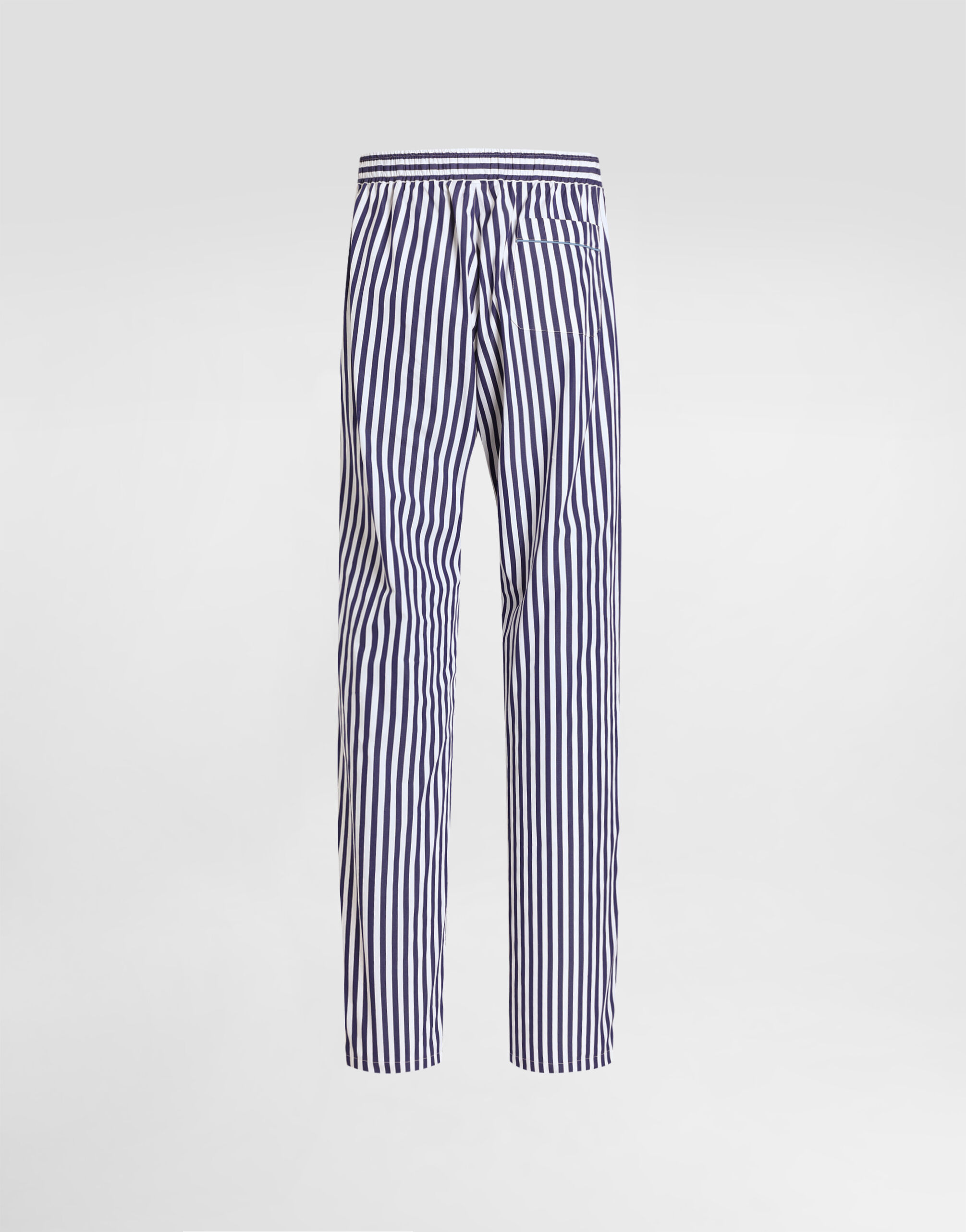 Striped poplin vanity trousers with piping - thumbnail 2