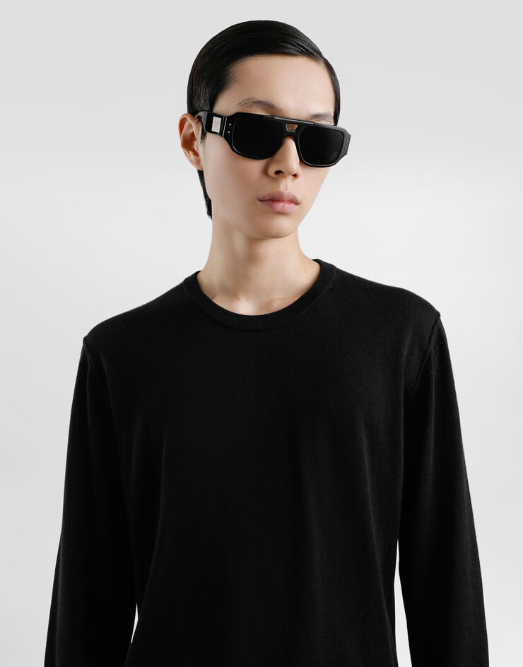 Dolce & Gabbana Jersey de cuello redondo en cachemira Negro GXX02TJBW05