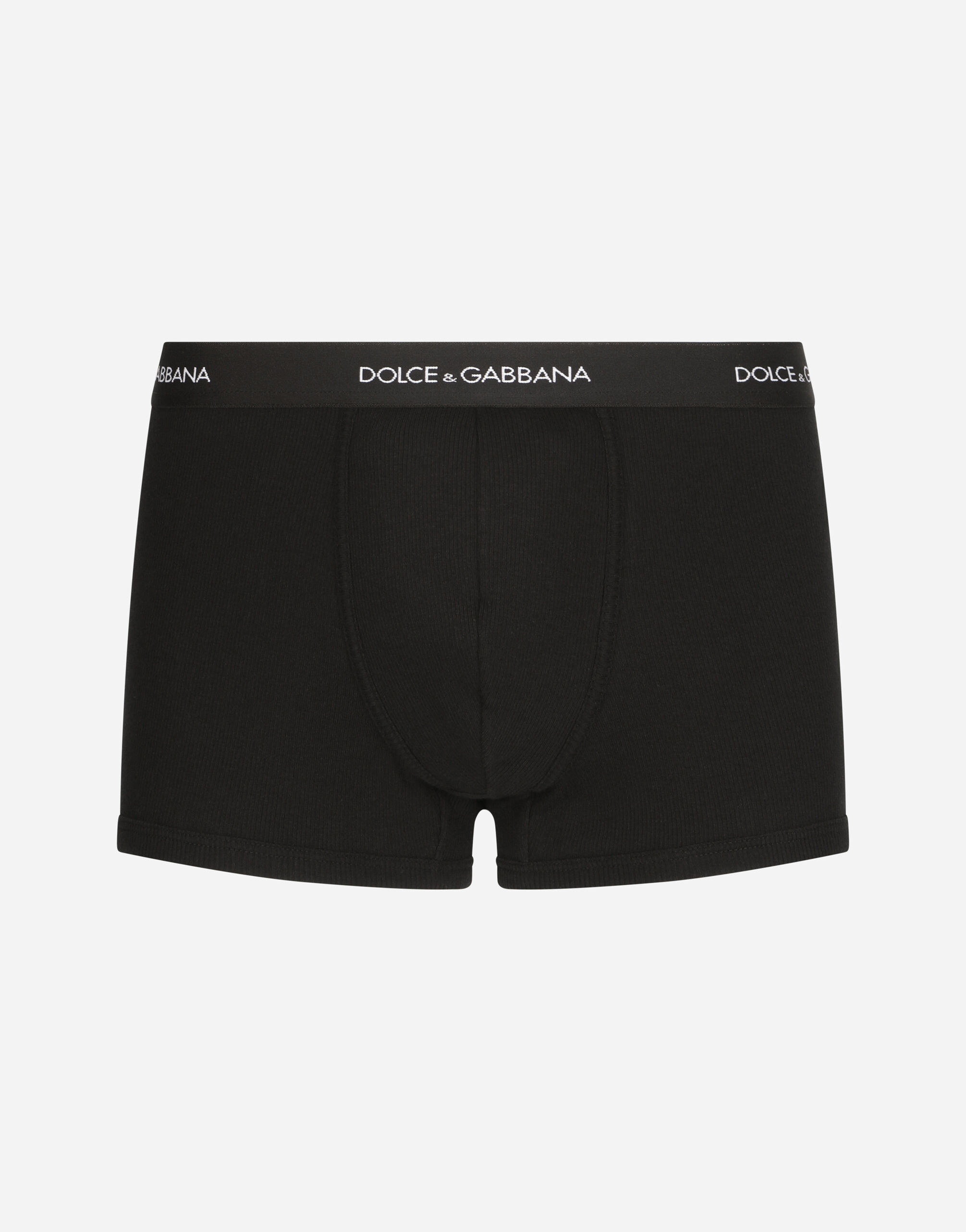 Dolce & Gabbana Fine-rib regular cotton boxers Black M9C03JONN95