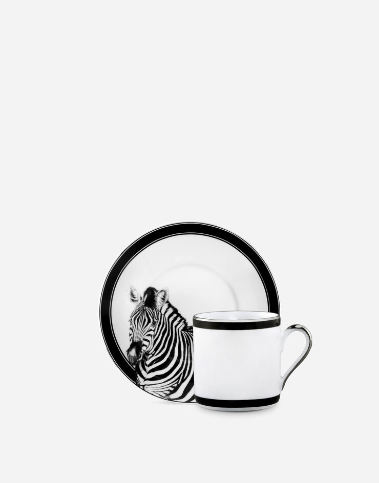 Dolce & Gabbana Tasse à Café avec Soucoupe en Porcelaine Multicolore TC0092TCAH3