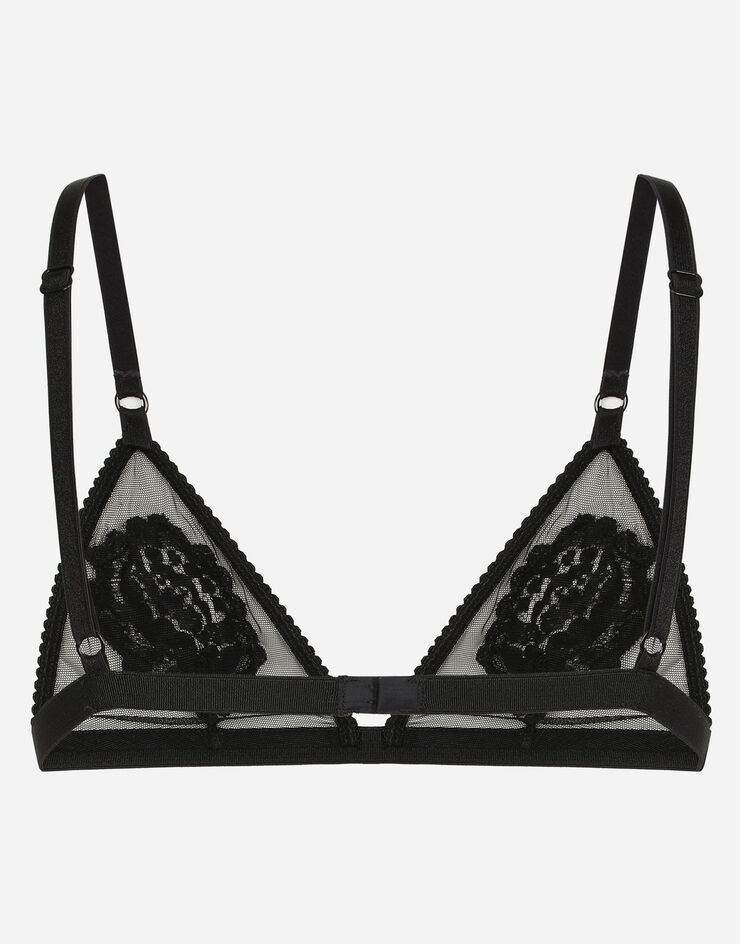 Dolce & Gabbana Lace and tulle soft-cup triangle bra черный O1G24TONQ79