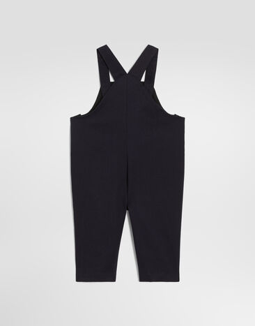 Dolce & Gabbana Cotton overalls with patch Blue L15P51FUFOG